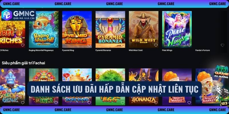 Danh sách ưu đãi hấp dẫn cập nhật liên tục