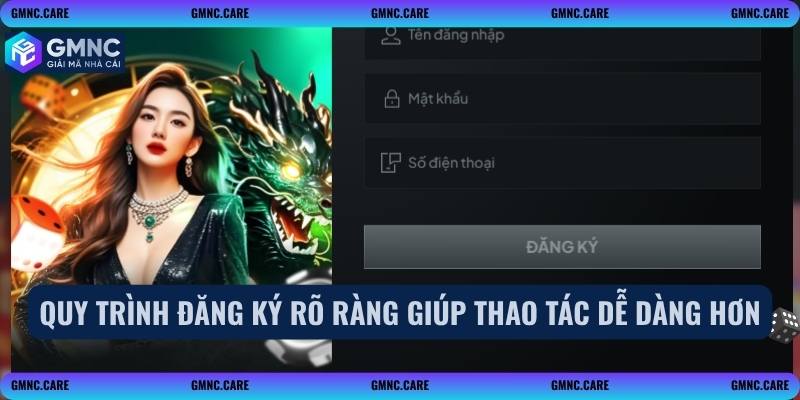 Quy trình đăng ký rõ ràng giúp thao tác dễ dàng hơn